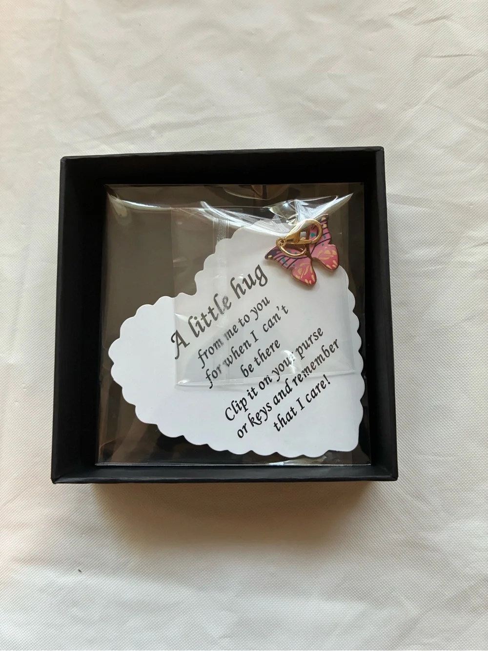 Pink Butterfly Clip-On Charm for Kids with Gold Clasp